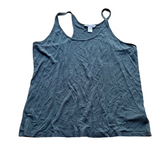 Athleta Size L Gray Linen Blend Sleeveless Racerback Lightweight Tank Top - Picture 1 of 10